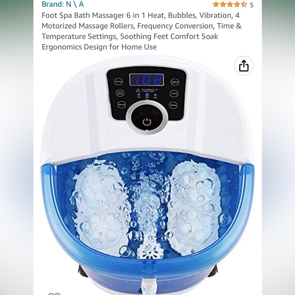 MaxKare XKAM-SPAHQ1 Foot Spa with Heat, Bubbles & Automated Massage Rollers